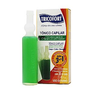 Locao tonica anticaspa tricofort contem 2 frascos com 25ml cada