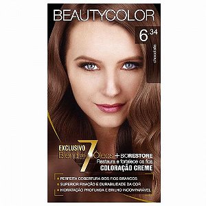 Kit tintura beauty color 6.34 chocolate