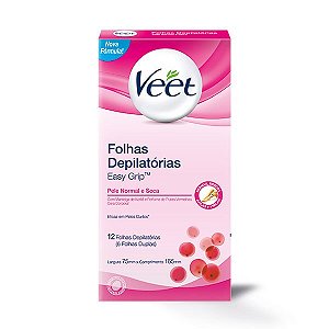 Folhas para depilacao corporal veet cera fria pele normal e seca com 12 unidades