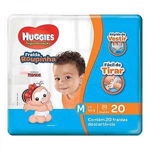 Fralda monica jumbo veste facil med 20un