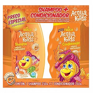 Shampoo + condicionador infantil acqua kids cacheados 250ml