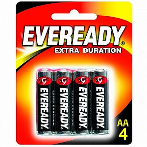 Pilha eveready sm pequena aa com 4 unidades