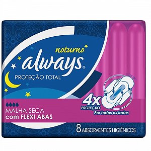 Absorvente always normal noturno com abas 8 unidades