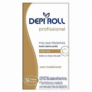 Depilatorio depi roll facial folhas tradicional 16 unidades