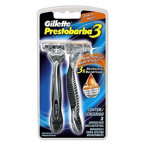 Aparelho de barbear prestobarba 3 masculino com 2 unidades