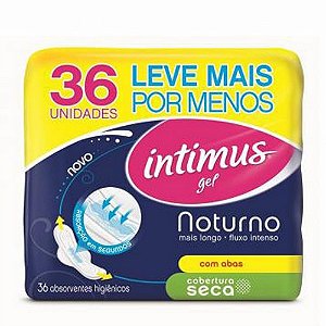 Absorvente intimus noturno seca com abas leve 36 e pague 30