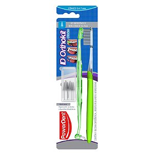 Kit ortodontico conico escova ortodontica + intertufo + 6 refis interdentais