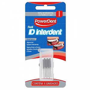 Refil powerdent inter dent cilindrico com 6 unidades