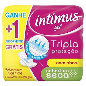 Absorvente intimus com abas cobertura seca leve 9 pague 8