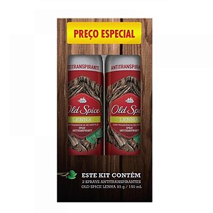 Desodorante old spice aerosol lenha 93g 2 unidades