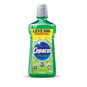 Solucao bucal cepacol fluor leve 500ml e pague350ml