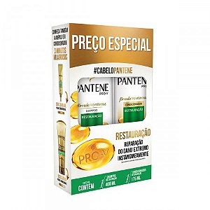 Kit shampoo 400ml + condicionador 175ml pantene restauracao
