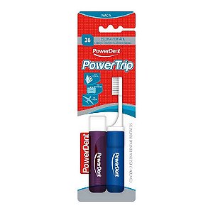 Escova portatil powerdent power trip 2 unidades