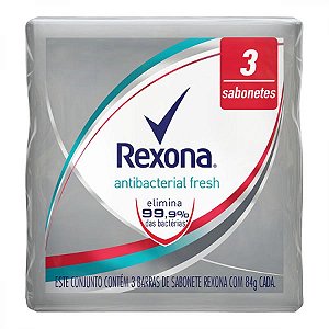 Sabonete rexona antibacteriano 84gr kit c/3und