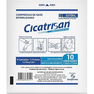 Compressa gaze com 10 sanfarma