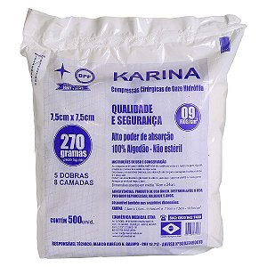 Compressa de gaze karina/america 11fios