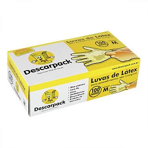 Luva descarpack latex com talco m 100 unidades nao medica