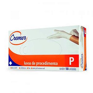 Luva cremer latex tamanho p 100 unidades