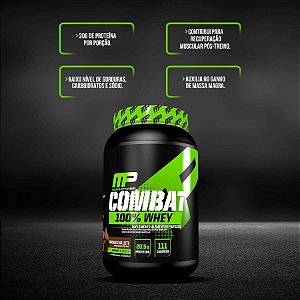 Whey 100% combat 907g chocolate ao leite