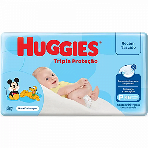 Fralda huggies tripla protecao p com 46 unidades