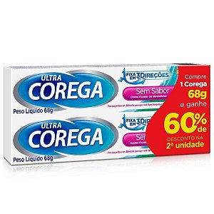 Corega Ultra Creme S/sabor 68g C/2