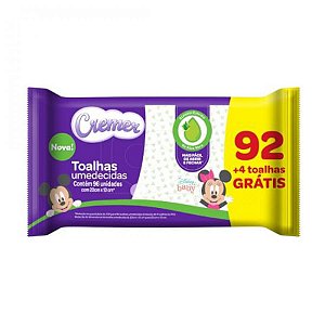Toalhas umedecidas cremer, aloe e vera, 96 unidades