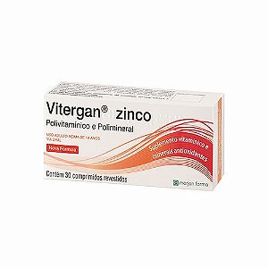 Vitergan zinco com 30 comprimidos
