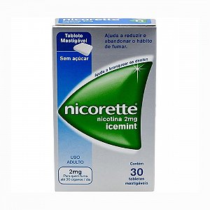 Nicorette icemint 2mg com 30 tabletes mastigaveis