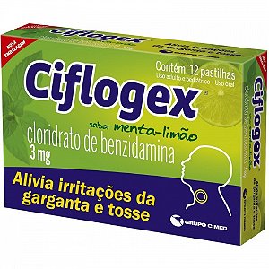 Ciflogex sabor menta e limao 12 pastilhas