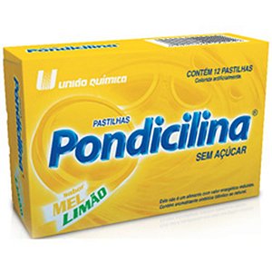 Pondicilina pastilha sabor mel limao 12 pastilhas