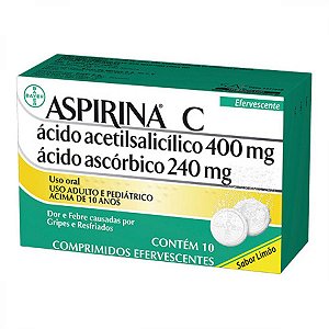 Aspirina c com 10 comprimidos efervescentes
