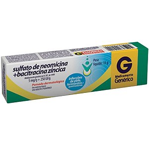 Sulfato de neomicina + bacitracina 5mg + 250ui 15g