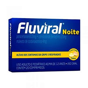 Fluviral noite 400mg + 20mg + 400mg + 4mg 20 comprimidos