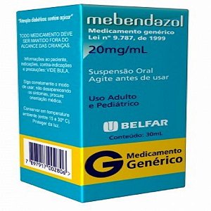 G mebendazol 20 mg com 30 ml