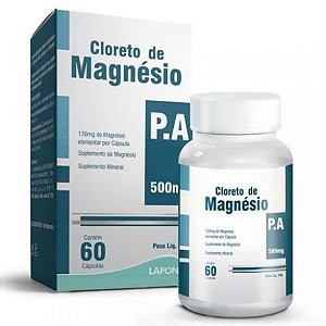 Cloreto de magnesio 350mg health labs com 60 capsulas
