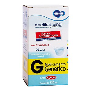 Acetilcisteina xarope 20mg 120ml de xarope de uso pediatrico + copo medidor