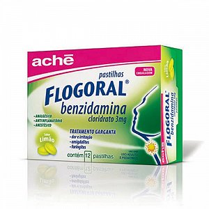 Flogoral com 12 pastilhas sabor limao