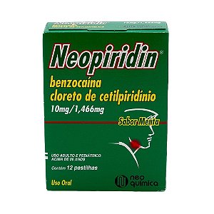 Neopiridin com 12 pastilhas sabor menta