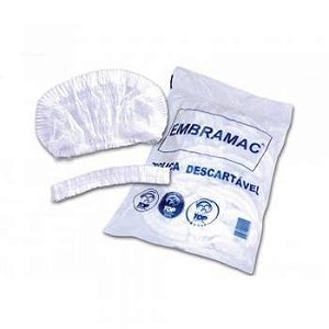 Touca Descartável Branca Embramac Pacote com 100 Unidades
