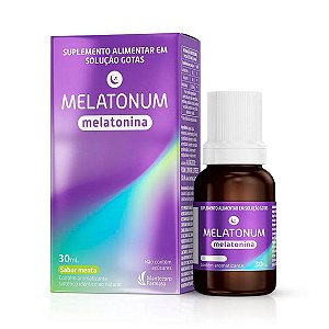 MELATONUM SUPLEMENTO ALIMENTAR MELATONINA EM GOTAS SABOR MENTA 30ML