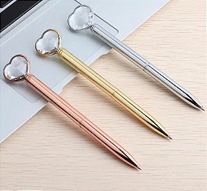 CANETA CORAÇÃO DIAMANTE