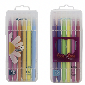 CONJUNTO MARCADOR FINELINER 12 CORES