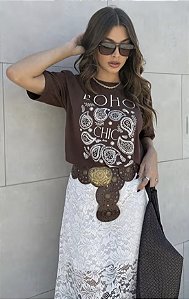 T shirt boho marrom