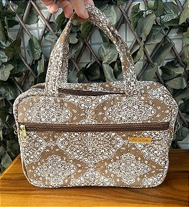 Necessaire Bege Caramel Com Alças