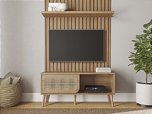 RACK TELA 135CM C/ 1 PORTA CORRER - FREIJO