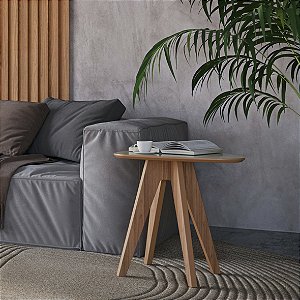 MESA CANTO ORGANICA 65CM - OFF WHITE/FREIJO