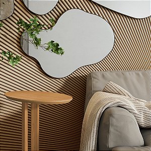 PAINEL DECORATIVO ORGANICO 89CM PRETO FOSCO/ ESPELHO