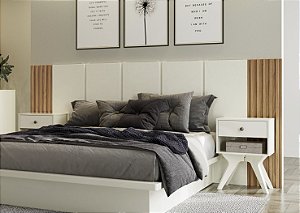 CABECEIRA 270CM - OFF WHITE/FREIJO