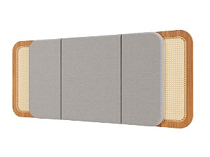 CABECEIRA ESTOFADA C/ TELA 170CM - FREIJO/LISO