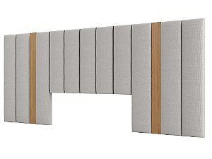 CABECEIRA ESTOFADA 300CM - FREIJO/LISO